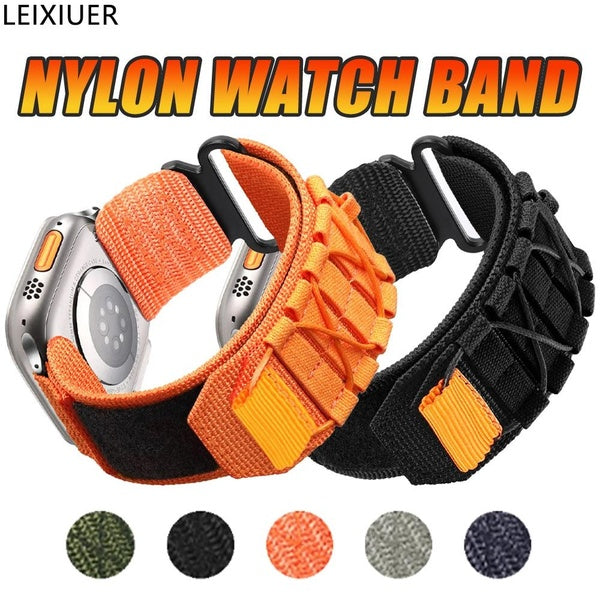 LEIXIUER Band for Smart Watch Ultra 2-Ultra 49mm 9 8 7 45mm 41mm for Smartwatch Series SE 6 3 5 4 2 1 44mm 40mm 42mm 38mm, Nylon Sport Watchband Stra