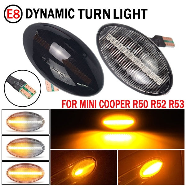 For Mini Cooper R50 R53 2002-2006 Dynamic LED Turn Signal Side Marker Light For Mini Cooper R52 2004-2008 LED Side Repeater Lamp