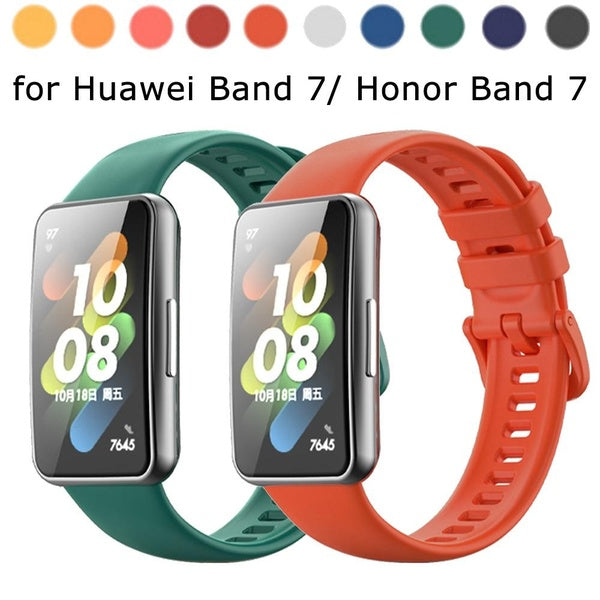 Watch Strap Accessories Smart Replacement Soft Sport Silicone Watchband Wristband Bracelet for Huawei Band 7 for Honor Band 7 Matron Inn