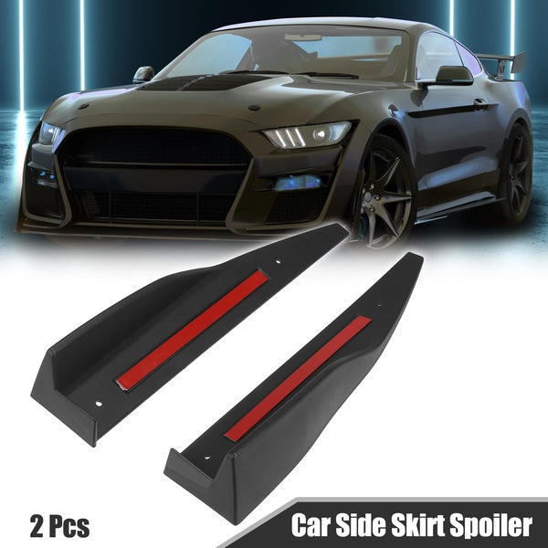 2 Pcs Car Side Skirt Spoiler Car Wings Splitter for Ford for Mustang Roush 2015 2016 2017 2018 2019 Black