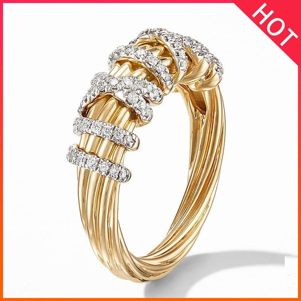 Niche exquise charmante arbre vigne torsion zircone stong bague princesse romantique cadeau bague mariage banquet anniversaire bijoux cadeau taille 5