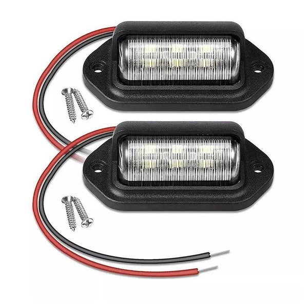 2PCS DC12V Car License Number Plate Lights 6 LED White Bulbs Universal for Most Vehicles LED Lights