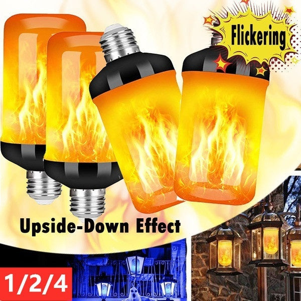 E27 Led Flame Effect Light Bulb, 4 Modes Flame Fire Light Bulbs,Decorations Flickering Light Bulb for Indoor and Outdoor