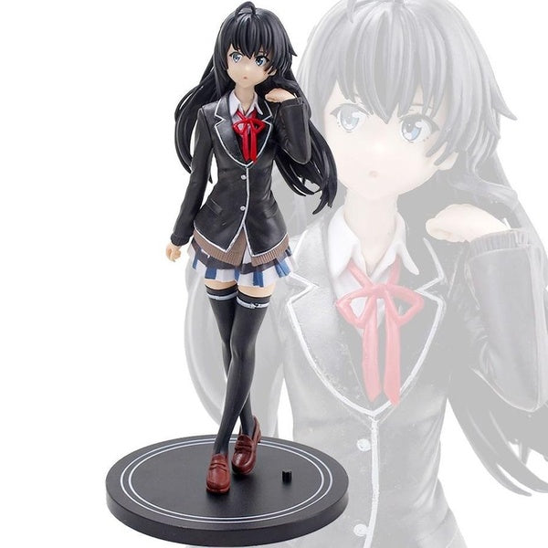 20cm "My Youth Romantic Comedy Is Wrong, As I Expected" PVC Standing Posture School Uniform Snow 雪乃 Anime Figures Car Decorations Hobbies Collection