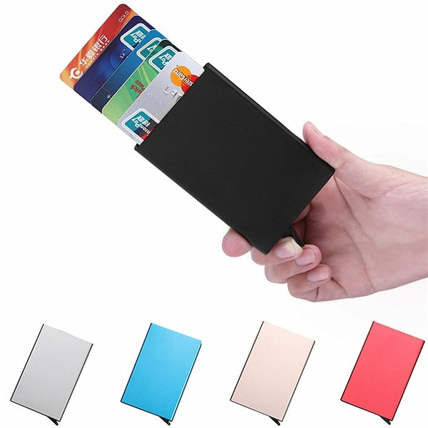 Fashion Business Credit Card Holder Metal Wallet Porte Carte Pocket Bank ID Card Holder Case Gift Metal Card Holder