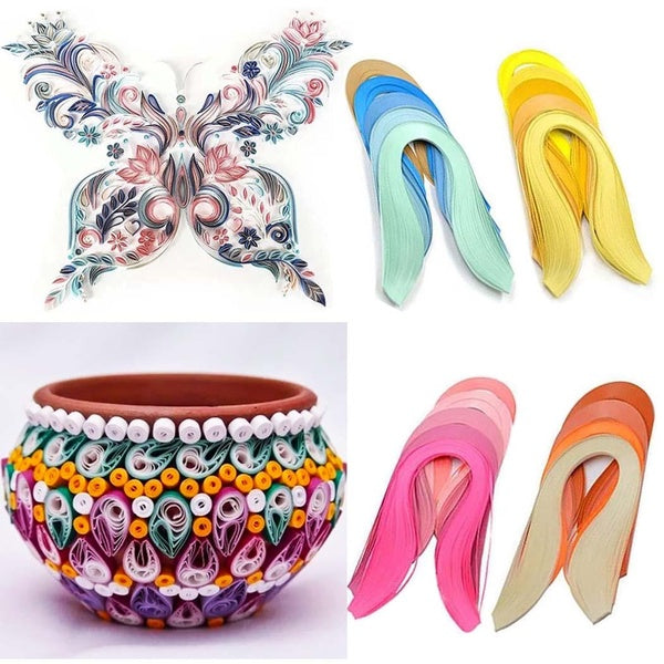 120 Stripes Craft Paper Quilling Paper Mixed Origami DIY Art Tools Hand Made Scrapbooking Artwork Party Decor Supplies