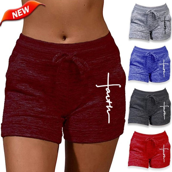Sports Shorts Women Bottoming Quick-drying Fitness Shorts Summer High Waist Yoga Pants Ladies Casual Drawstring Pockets Stretch Shorts Hot Sale Women