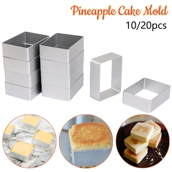 10PCS-20PCS Cookie Biscuit Baking Pineapple Cake Rectangle Aluminum DIY Molds Mould Cutter