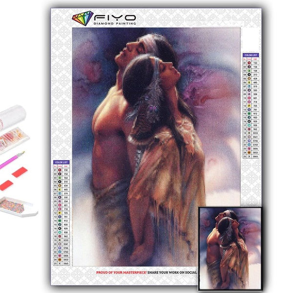 Tribe DIY 5D Diamond Painting Full Drill with Number Kits Home and Kitchen Fashion Cross Stitch Embroidery Paintings Canvas Pictures Wall Decoration