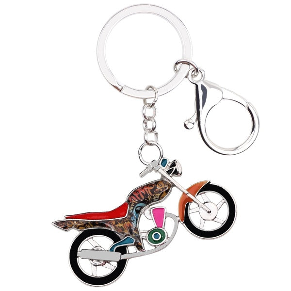 Enamel Alloy Motorbike Motorcycle Keychains Transportation Key Ring Handbag Purse Jewelry for Women Girl Ladies Charms Gift Decoration