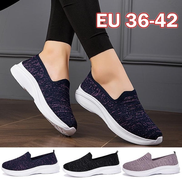 Chaussures à enfiler en maille respirante pour maman, chaussures de marche plates ultra légères, mocassins, baskets pour femmes