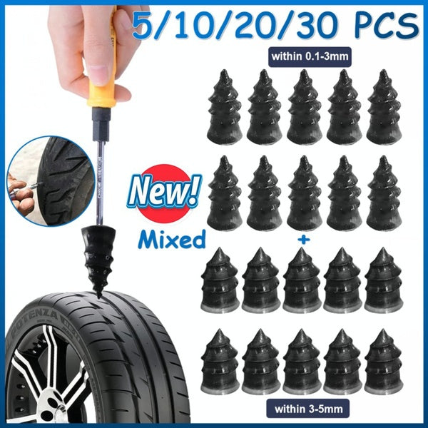 5-10-20-30Pcs Tire Patches Kit Rubber Tire Repair Patch Mushroom Plug Kit Rubber Puncture Repair Plug Nail Tire Repair Film Car Tire Repair Patch for