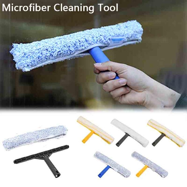1 Set 14.57" Length Window Cleaning Tool Microfiber Scrubber Glass Wiper