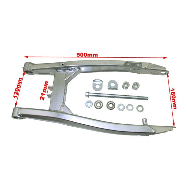 FishMotor 500mm Heavy Duty Steel Rear Swingarm For 12" 14" Wheel Disc Brake 110cc 125cc 140cc 150cc 160cc 170cc 180cc 190cc Pit Dirt Bike