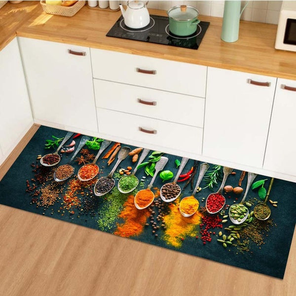 Seasoning 3D Rug Bath Mat Bath Mat Non-Slip Kitchen Mat Bathroom Mat Bathroom Carpet