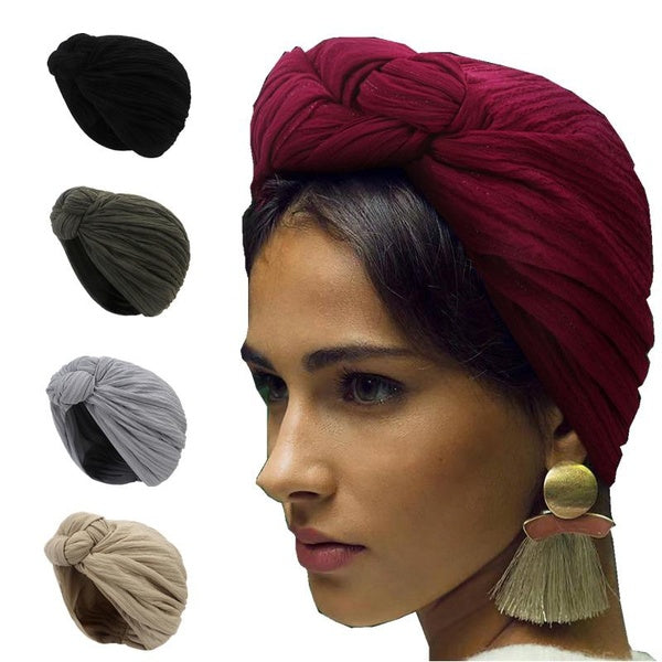 Woman Muslim Headscarf Cap Cotton Headband African Head Wraps Elegant Retro Turban for Ladies Beanies Caps Muslim Headpiece