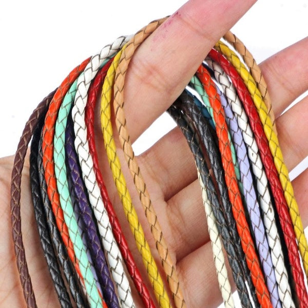2meter Black Braided Genuine Leather Rope Cord Jewelry Accessories 3mm Round Leather Cord For Diy Bracelet Jewelry Making Matron Inn