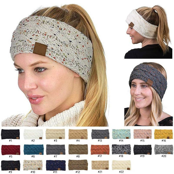 Winter Warm Ear Women Crochet Turban Wide Knitting Woolen Headband Thick Head Wraps Girl Hair Band Headwraps Ear Warmer