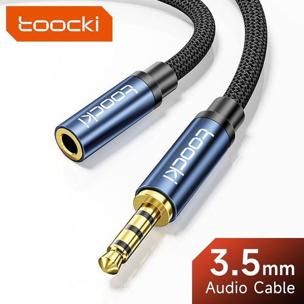 Toocki HiFi Câble d'extension audio 3,5 mm (mâle à femelle) Câble audio auxiliaire pour tablettes, ordinateurs portables, microphone, écouteurs, lect