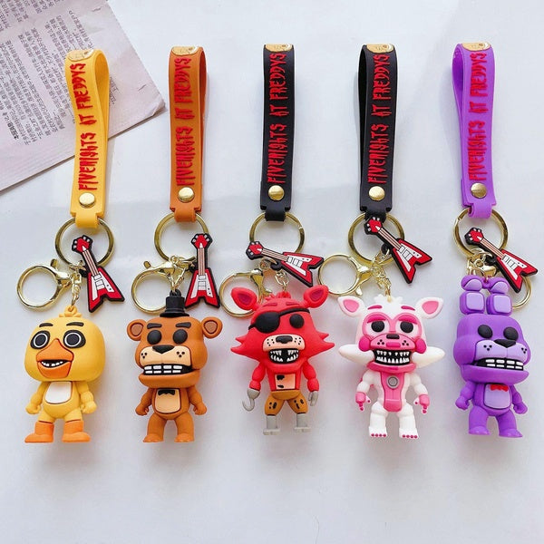 1PC Cartoon Five Nights At Freddy's FNA Game Series Action Figure Pendant Keychain Book Bag Pendant Cartoon Keychain
