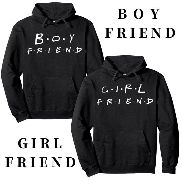 Girlfriend & Boyfriend Matching Hoodie for Couples,I Love My Girlfriend & I Love My Boyfriend Pullover Hooded Sweatshirt,GF-BF His and Hers Matching