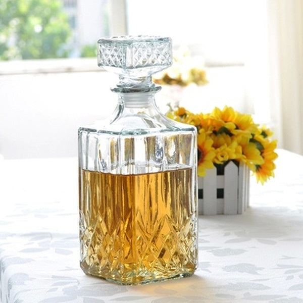 1PC 800ML Glass Decanter Vintage Glass Liquor Whiskey Crystal Bottle Wine Decanter Home Bar Tools Barware Supplies JR 1084
