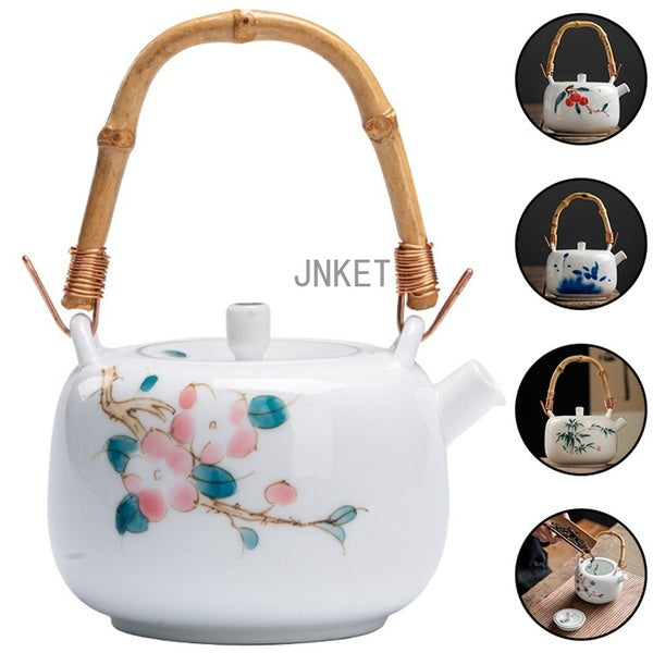 JNKET Chinese Style Hand Painted Ceramic Teapot 240ml Household Teapot Kung Fu Tea Set