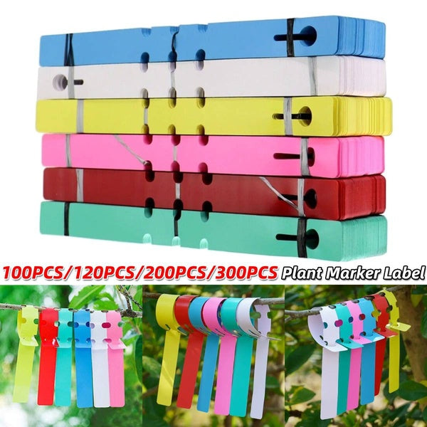 100pcs-120pcs-200pcs-300pcs Plastic Plant Labels Wrap Around Tree Tags Markers, Adjustable Nursery Garden Labels Stakes Markers Waterproof Plant Hang