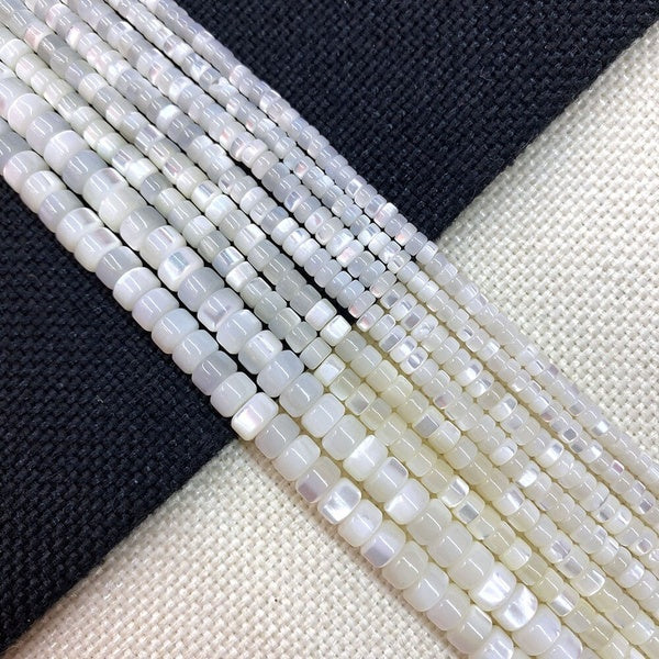Natural Horseshoe Snail Shell Beads 2x4mm Mother-of-pearl Abacus Beads for Jewelry Making DIY Necklace Bracelet Accessories Matron Inn