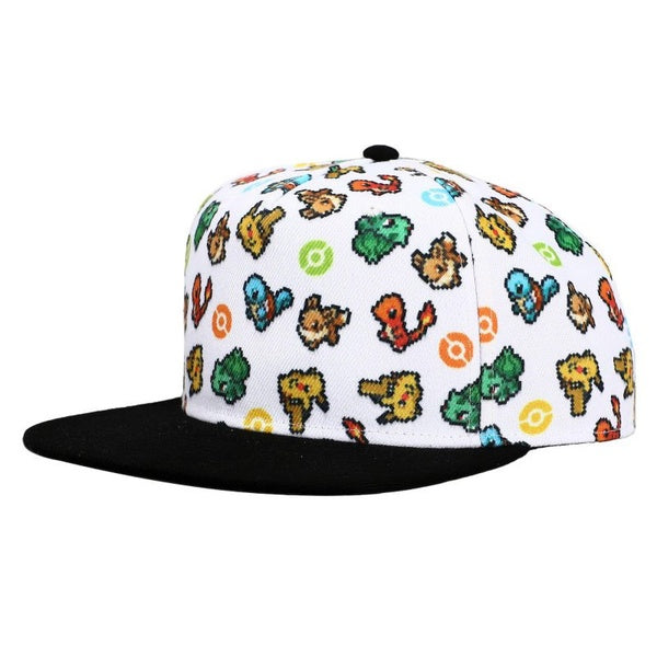 Casquette Snapback à bec plat Pokemon Starter Sprites
