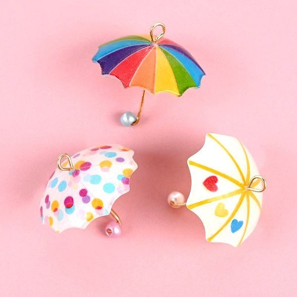 12pcs Resin Mini Romantic Umbrella Charms Lovely Jewelry DIY Making Earrings Pendant Accessories