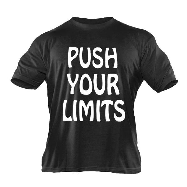PUSH YOUR LIMITS T-shirts à manches courtes imprimés pour hommes GYM & Fitness T-shirts T-shirts d'été à manches courtes Tops Chemises d'entraînement