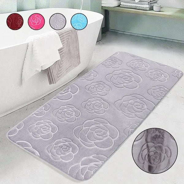 Large Memory Foam Rug, Super Soft Non-Slip Kitchen Mat, Absorbent Machine Washable Bathroom Rug, Bathroom Floor Mats for Shower Hallway Rugs
