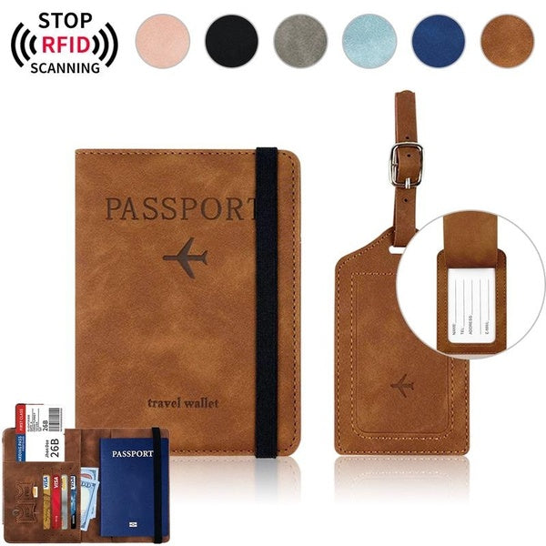 Porte-passeport en cuir PU couvre étui étanche voyage carte de crédit portefeuille mignon passeport livre pour femmes-hommes couverture de passeport