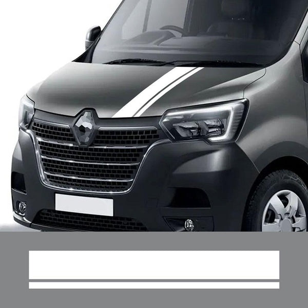 For Renault Master 2 3 4 Car Bonnet Sticker Camper Van Sport Stripes Hood Engine Cover Graphics Vinyl Decal Tuning Accessories
