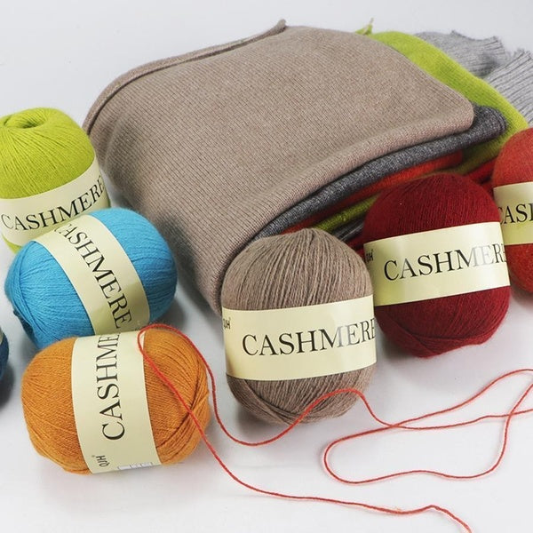 6 ball-bag color cashmere thread handmade DIY knitted sweater scarf Warm soft wool home-main yarn 50g + 20g companion
