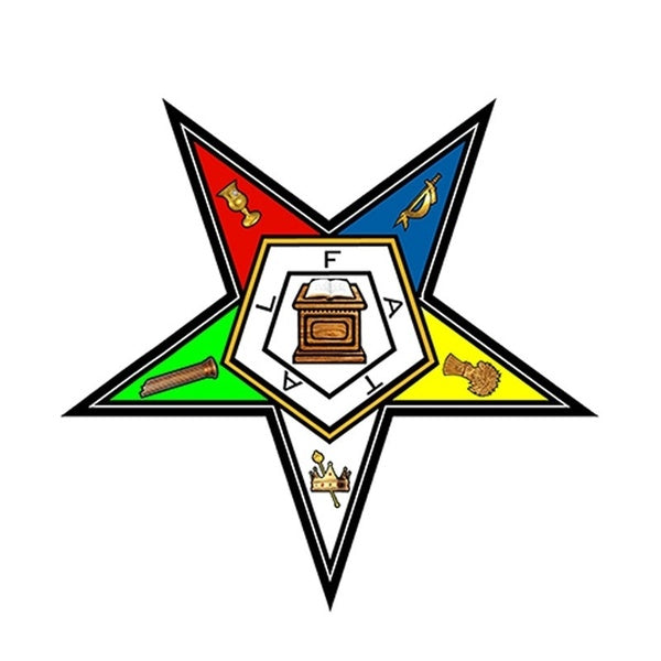 13cm x 13cm Car Styling Masonic Order Of The Eastern Star Decal Car Sticker Oes Pentagram Waterproof Car Accessories