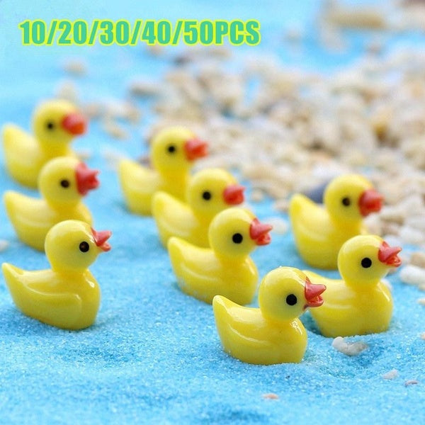 Yellow Resin Ducks Slime Charms Ducks for DIY Crafts, Miniature Garden Landscape Yellow Ducks 10-20-30-40-50pcs