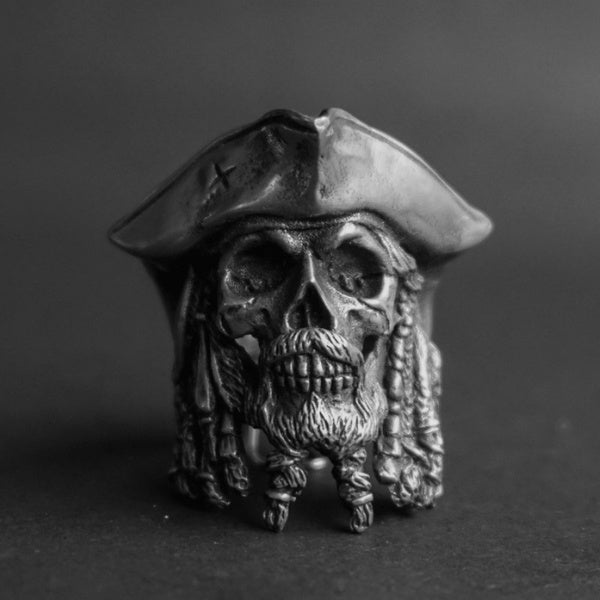 European and American Personality Retro Caribbean Pirate Captain Ring Men Stainless Steel Exaggerated ring