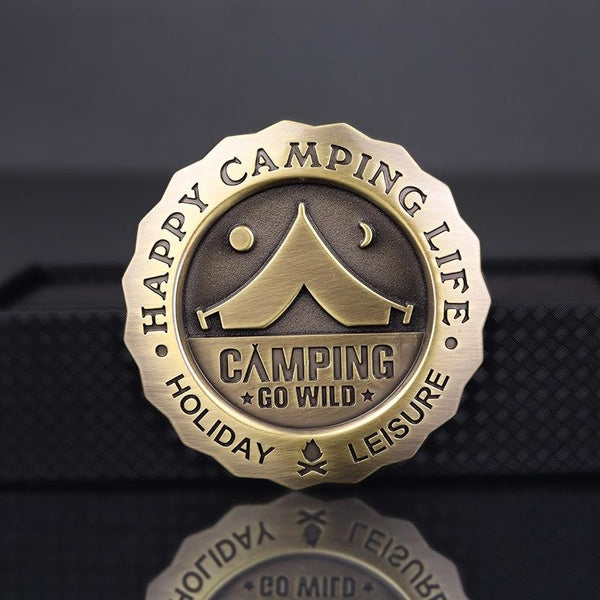 Noizzy Camping Club Gear Logo Hiking Sign 100% 3D Metal Car Emblem Badge Auto Decal Motorrad Bike Vehicle Styling