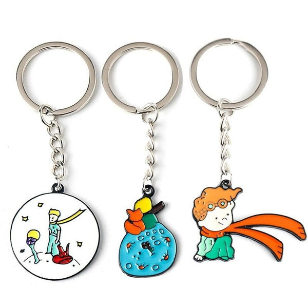 Creative Cartoon The Little Prince and Fox Alloy Keychain Pendant Children's Accessories Matron Inn