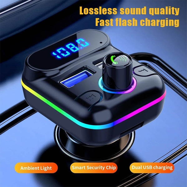 Lecteur MP3 Bluetooth de voiture Smart Bluetooth 5.0 Chip U Disk-TF Card Plug and Play Musique sans perte