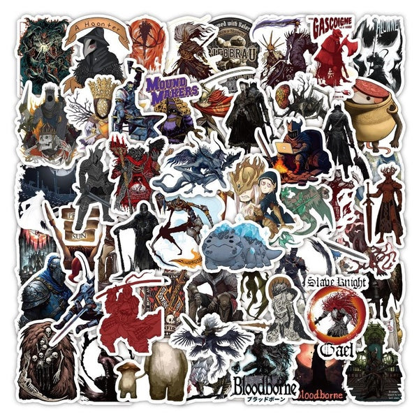 10-54Pcs Dark Souls Stickers Thriller Game Graffiti Stickers for DIY Luggage Laptop Skateboard Motorcycle Bicycle Stickers