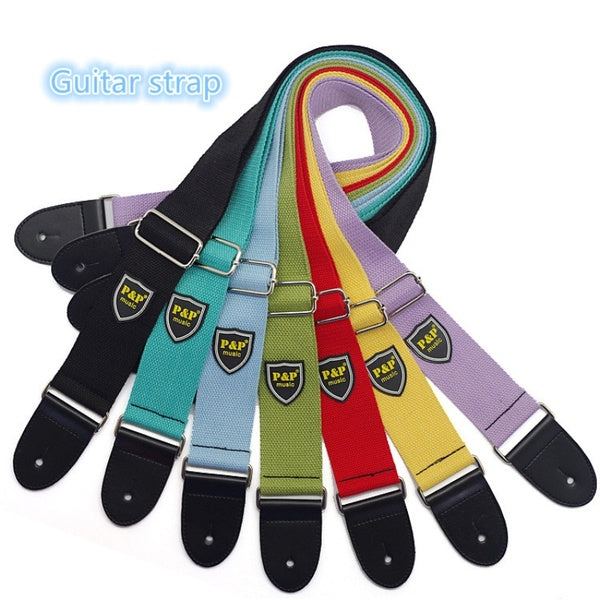 Guitar Strap Embroidery Leather Head Adjustable Shoulder Strap for Guitar Electric Guitar Bass Guitar Ukulele Parts Accessories Matron Inn