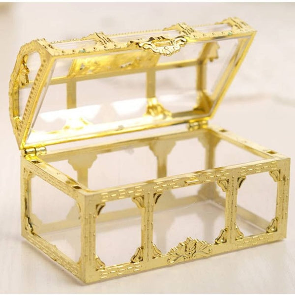 1PC Collectibles Crystal Home Trinket Desktop Transparent Organizer Makeup Treasure Storage Candy Chest Jewelry Box Pirate Mini Gem
