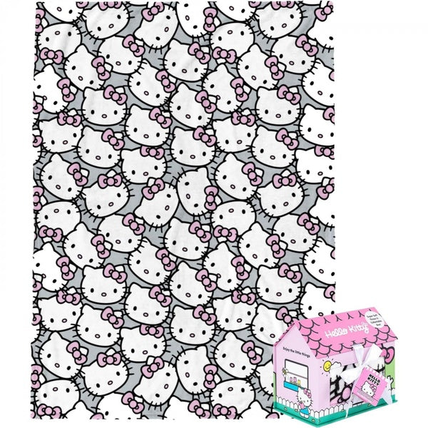 Hello Kitty Face Collage Silk Touch 46" X 60" Throw Blanket