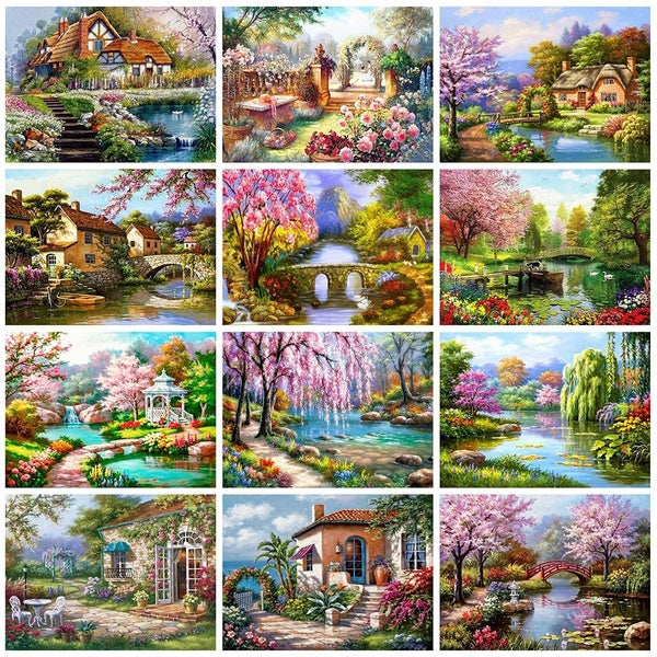 Diamond Painting 5D Full Round Diamond Painting Landscape 5D DIY Full Square Drill Embroidery Scenery Mosaic Picture Of Rhinestone Home Decor