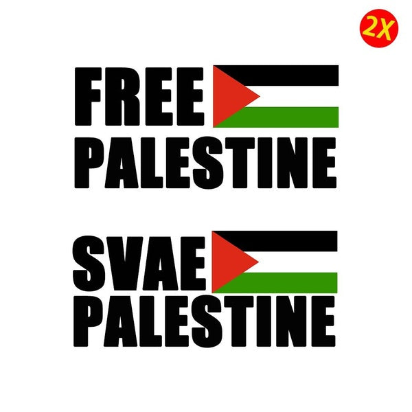 2pcs 12cmX7cm Palestine Flag Car Stickers Car Decal Wall Sticker Save And Free
