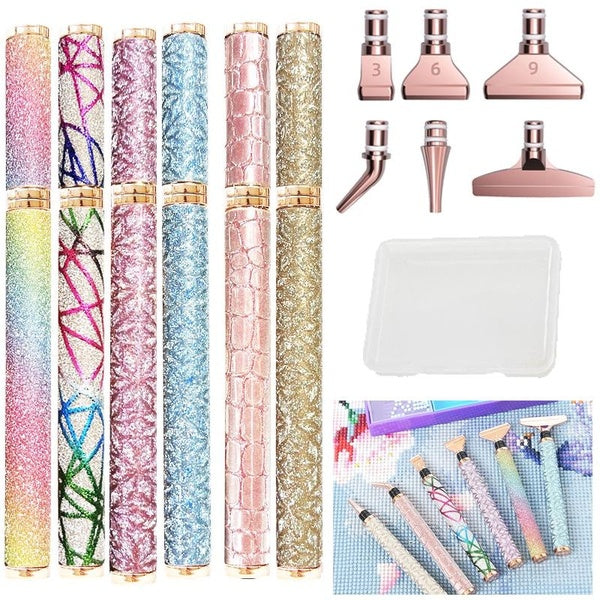 5D Rhinestone Glitter Diamond Painting Tool Pen Point Drill Pens Diamond Cross Stitch Embroidery DIY Craft Accessorries
