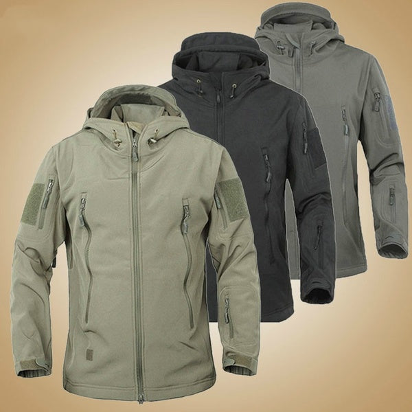 Military Tactical Fleece Jacket Men Army Polartec Windproof Softshell Jacket Man Multi Pockets Hoodie Coat Warm Outerwear